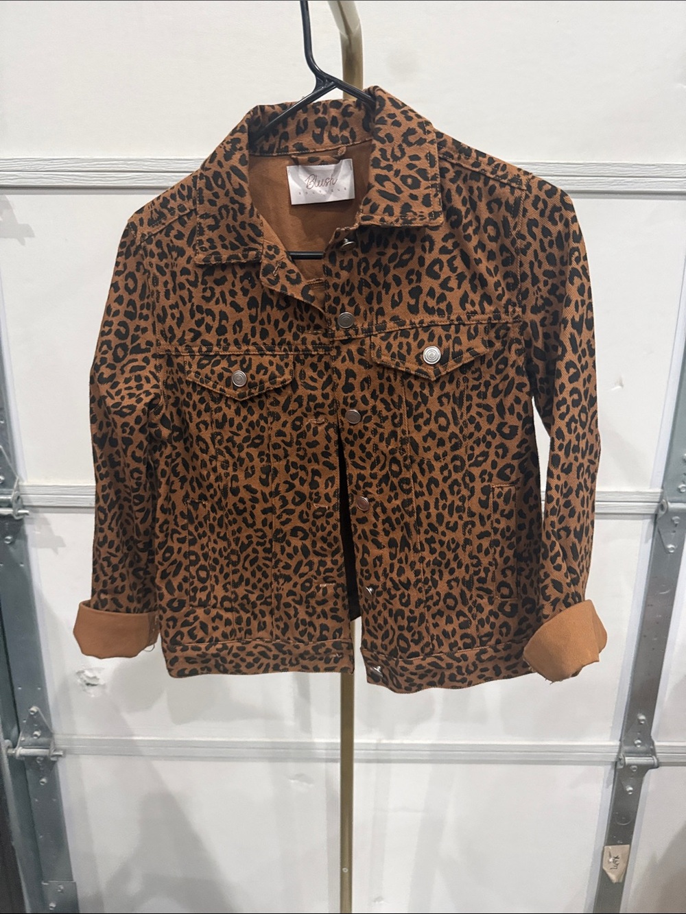 Women's Leopard Print Jean Jacket - Brown Animal Print